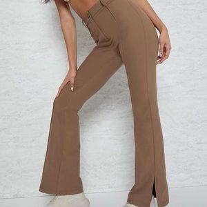 Slit Hem Flare Pants
